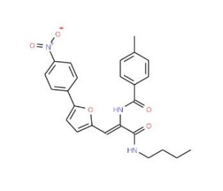 N-{1-Butylcarbamoyl-2-[5-(4-nitro-phenyl)-furan-2--yl]-vinyl}-4-methyl-benzamide - chemical structure image