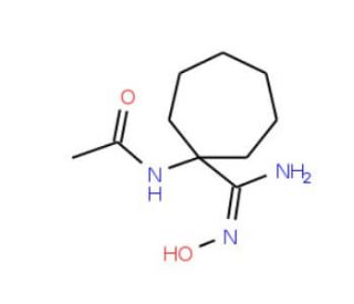 N-[1-(N&prime;-hydroxycarbamimidoyl)cycloheptyl]acetamide - chemical structure image