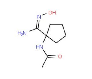 N-[1-(N&prime;-hydroxycarbamimidoyl)cyclopentyl]acetamide - chemical structure image