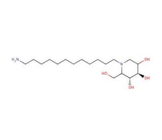 N-(12-Aminododecyl)-deoxynojirimycin (CAS 885484-41-3) - chemical structure image