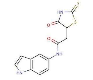 N-1H-Indol-5-yl-2-(2-mercapto-4-oxo-4,5-dihydro-1,3-thiazol-5-yl)acetamide - chemical structure image