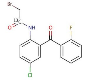 N-[2-(2-Fluorophenyl)-4-chlorophenyl-2-bromoacetamide-13C1 (CAS 1189420-49-2) - chemical structure image