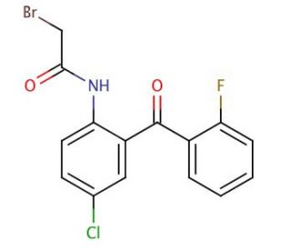 N-[2-(2-Fluorophenyl)-4-chlorophenyl-2-bromoacetamide (CAS 1584-62-9) - chemical structure image
