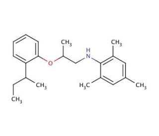 N-{2-[2-(sec-Butyl)phenoxy]propyl}-2,4,6-trimethylaniline (CAS 1040688-55-8) - chemical structure image
