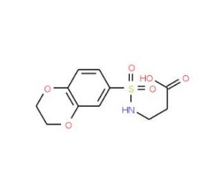 N-(2,3-Dihydro-1,4-benzodioxin-6-ylsulfonyl)-&beta;-alanine - chemical structure image
