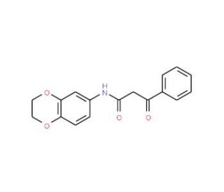 N-(2,3-Dihydro-benzo[1,4]dioxin-6-yl)-3-oxo-3-phenyl-propionamide - chemical structure image