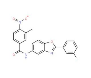N-[2-(3-Fluoro-phenyl)-benzooxazol-5-yl]-3-methyl-4-nitro-benzamide - chemical structure image