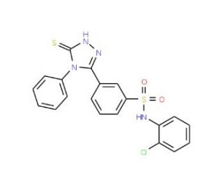 N-(2-Chloro-phenyl)-3-(5-mercapto-4-phenyl-4H-[1,2,4]triazol-3-yl)-benzenesulfonamide - chemical structure image