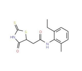 N-(2-Ethyl-6-methylphenyl)-2-(2-mercapto-4-oxo-4,5-dihydro-1,3-thiazol-5-yl)acetamide - chemical structure image
