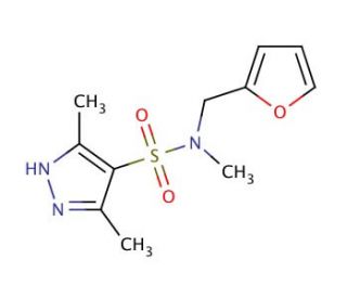 N-(2-furylmethyl)-N,3,5-trimethyl-1H-pyrazole-4-sulfonamide - chemical structure image