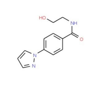 N-(2-Hydroxyethyl)-4-(1H-pyrazol-1-yl)-benzenecarboxamide - chemical structure image