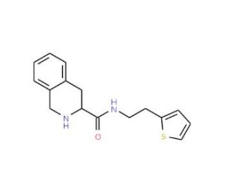 N-[2-(thiophen-2-yl)ethyl]-1,2,3,4-tetrahydroisoquinoline-3-carboxamide - chemical structure image