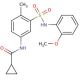N-(3-{[(2-methoxyphenyl)amino]sulfonyl}-4-methylphenyl)cyclopropanecarboxamide - chemical structure image