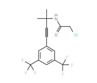 N-{3-[3,5-bis(trifluoromethyl)phenyl]-1,1-dimethylprop-2-ynyl}-2-chloroacetamide - chemical structure image
