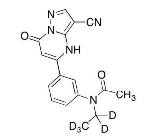 N-(3-(3-Cyano-7-oxo-4,7-dihydropyrazolo[1,5-a]pyrimidin-5-yl)phenyl)-N-(ethyl-d5)acetamide - chemical structure image