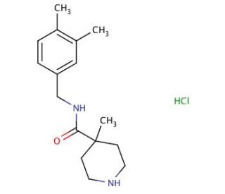 N-(3,4-Dimethylbenzyl)-4-methylpiperidine-4-carboxamide hydrochloride - chemical structure image