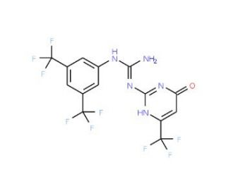 N-[3,5-Bis(trifluoromethyl)phenyl]-N&prime;-[4-hydroxy-6-(trifluoromethyl)pyrimidin-2-yl)]guanidine (CAS 618092-26-5) - chemical st