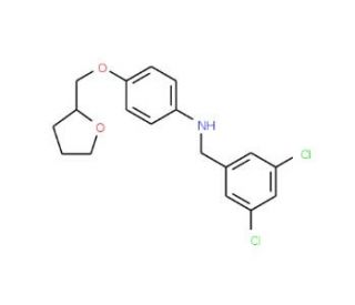 N-(3,5-Dichlorobenzyl)-4-(tetrahydro-2-furanylmethoxy)aniline (CAS 1040690-66-1) - chemical structure image