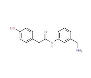 N-(3-Aminomethyl-phenyl)-2-(4-hydroxy-phenyl)-acetamide (CAS 886363-58-2) - chemical structure image