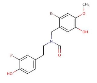 N-(3-Bromo-4-hydroxyphenethyl)-N-(2-bromo-5-hydroxy-4-methoxybenzyl)formamide (CAS 162334-97-6) - chemical structure image