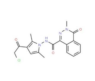 N-[3-(chloroacetyl)-2,5-dimethyl-1H-pyrrol-1-yl]-3-methyl-4-oxo-3,4-dihydrophthalazine-1-carboxamide - chemical structure ima