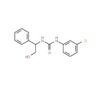 N-(3-Chlorophenyl)-N&prime;-(2-hydroxy-1-phenylethyl)-urea (CAS 338750-54-2) - chemical structure image