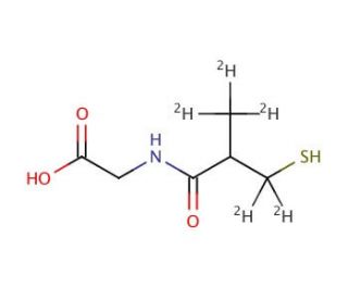 N-(3-Mercapto-2-methylpropanoyl)glycine-d5 (CAS 1184993-97-2) - chemical structure image