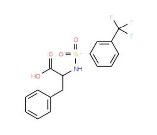 N-{[3-(Trifluoromethyl)phenyl]sulphonyl}-DL-phenylalanine (CAS 250714-63-7) - chemical structure image