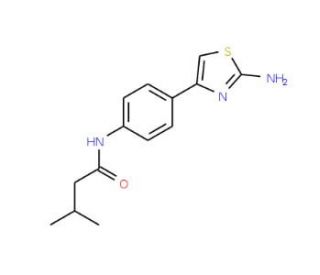 N-[4-(2-amino-1,3-thiazol-4-yl)phenyl]-3-methylbutanamide - chemical structure image