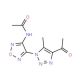 N-[4-(4-Acetyl-5-methyl-1H-1,2,3-triazol-1-yl)-1,2,5-oxadiazol-3-yl]acetamide - chemical structure image