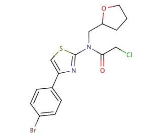 N-[4-(4-bromophenyl)-1,3-thiazol-2-yl]-2-chloro-N-(tetrahydrofuran-2-ylmethyl)acetamide - chemical structure image