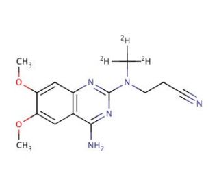 N-(4-Amino-6,7-dimethoxyquinazol-2-yl)-N-(methyl-d3)-2-cyanoethylamine - chemical structure image