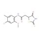 N-(4-Chloro-2-methoxy-5-methylphenyl)-2-(2-mercapto-4-oxo-4,5-dihydro-1,3-thiazol-5-yl)acetamide - chemical structure image