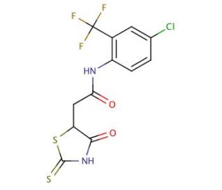N-[4-Chloro-2-(trifluoromethyl)phenyl]-2-(2-mercapto-4-oxo-4,5-dihydro-1,3-thiazol-5-yl)acetamide - chemical structure image
