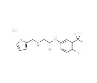 N-[4-chloro-3-(trifluoromethyl)phenyl]-2-[(2-furylmethyl)amino]acetamide hydrochloride - chemical structure image