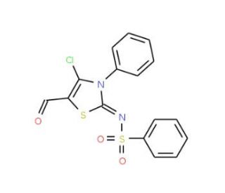 N-(4-Chloro-5-formyl-3-phenyl-3H-thiazol-2-ylidene)-benzenesulfonamide - chemical structure image