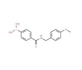 N-(4-Methoxybenzyl) 4-boronobenzamide (CAS 874460-08-9) - chemical structure image