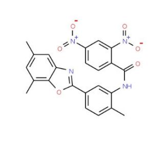 N-[5-(5,7-Dimethyl-benzooxazol-2-yl)-2-methyl-phenyl]-2,4-dinitro-benzamide - chemical structure image
