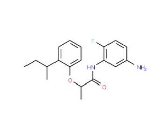 N-(5-Amino-2-fluorophenyl)-2-[2-(sec-butyl)-phenoxy]propanamide - chemical structure image