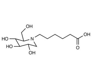 N-5-Carboxypentyl-1-deoxynojirimycin (CAS 79206-51-2) - chemical structure image