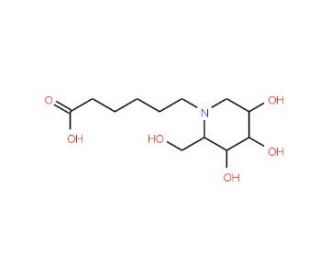 N-(5-Carboxypentyl)-deoxynojirmycin (CAS 79206-70-5) - chemical structure image