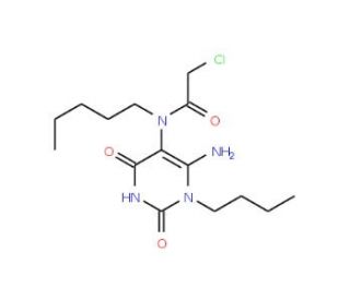 N-(6-Amino-1-butyl-2,4-dioxo-1,2,3,4-tetrahydro-pyrimidin-5-yl)-2-chloro-N-pentyl-acetamide - chemical structure image