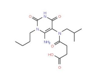N-(6-Amino-1-butyl-2,4-dioxo-1,2,3,4-tetrahydro-pyrimidin-5-yl)-N-isobutyl-succinamic acid - chemical structure image