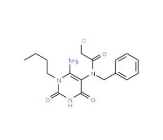 N-(6-amino-1-butyl-2,4-dioxo-1,2,3,4-tetrahydropyrimidin-5-yl)-N-benzyl-2-chloroacetamide - chemical structure image