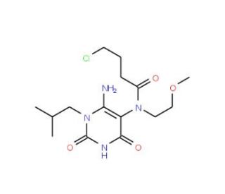 N-(6-Amino-1-isobutyl-2,4-dioxo-1,2,3,4-tetrahydro-pyrimidin-5-yl)-4-chloro-N-(2-methoxy-ethyl)-butyramide - chemical structu