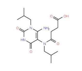N-(6-Amino-1-isobutyl-2,4-dioxo-1,2,3,4-tetrahydro-pyrimidin-5-yl)-N-isobutyl-succinamic acid - chemical structure image