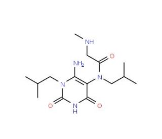 N-(6-amino-1-isobutyl-2,4-dioxo-1,2,3,4-tetrahydropyrimidin-5-yl)-N-isobutyl-2-(methylamino)acetamide - chemical structure im