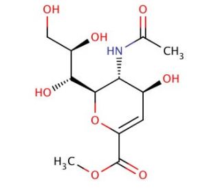 N-Acetyl-2,3-dehydro-2-deoxyneuraminic acid methyl ester (CAS 25875-99-4) - chemical structure image