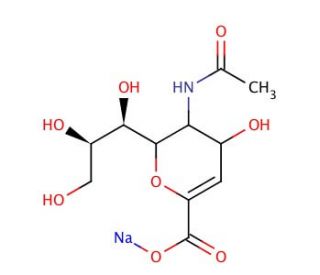 N-Acetyl-2,3-dehydro-2-deoxyneuraminic Acid, Sodium Salt (CAS 209977-53-7) - chemical structure image