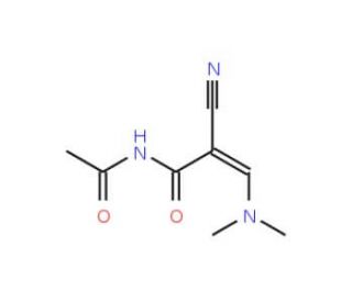 N-Acetyl-2-cyano-3-(dimethylamino)acrylamide (CAS 338753-65-4) - chemical structure image